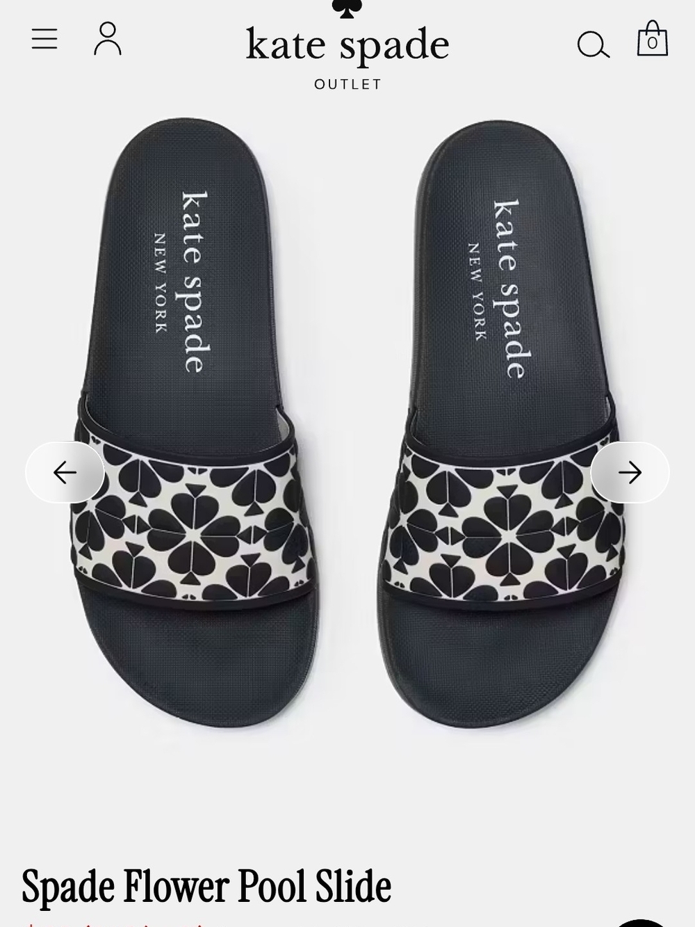 kate spade Black & White Floral Slide Sandals - Picture 2 of 2
